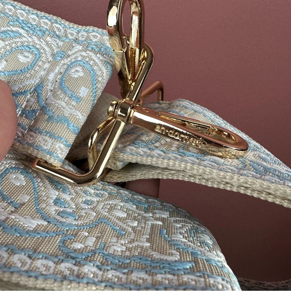 Ahdorned Interchangeable Embroidered Bag Strap in. Lie and cream paisley - Picture 4 of 4